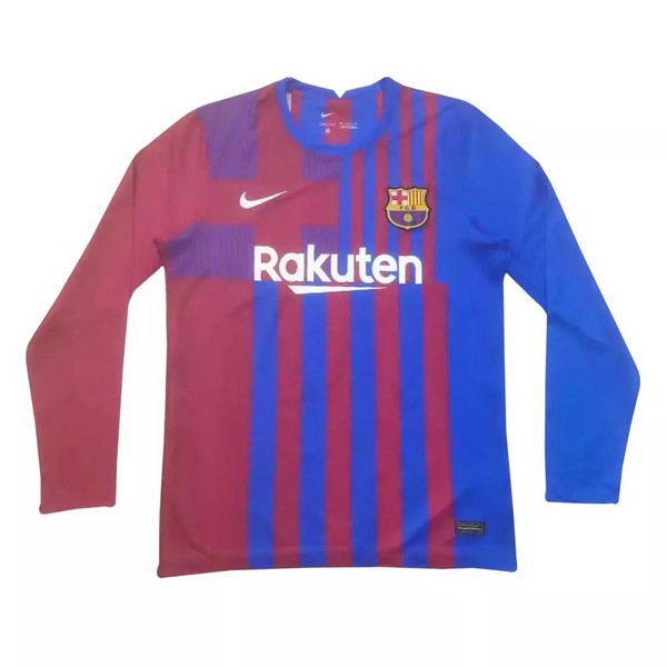 Tailandia Camiseta Barcelona 1st ML 2021-2022 Rojo Azul